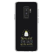 DistinctInk® Clear Shockproof Hybrid Case for Apple iPhone / Samsung Galaxy / Google Pixel - You Are the Salt of the Earth - Black Yellow