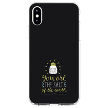 DistinctInk® Clear Shockproof Hybrid Case for Apple iPhone / Samsung Galaxy / Google Pixel - You Are the Salt of the Earth - Black Yellow
