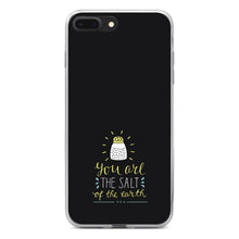 DistinctInk® Clear Shockproof Hybrid Case for Apple iPhone / Samsung Galaxy / Google Pixel - You Are the Salt of the Earth - Black Yellow