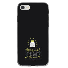 DistinctInk® Clear Shockproof Hybrid Case for Apple iPhone / Samsung Galaxy / Google Pixel - You Are the Salt of the Earth - Black Yellow
