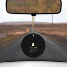 DistinctInk® Hanging Ceramic Christmas Tree Ornament with Gold String - Great Gift / Present - 2 3/4 inch Diameter - You Are the Salt of the Earth - Black Yellow