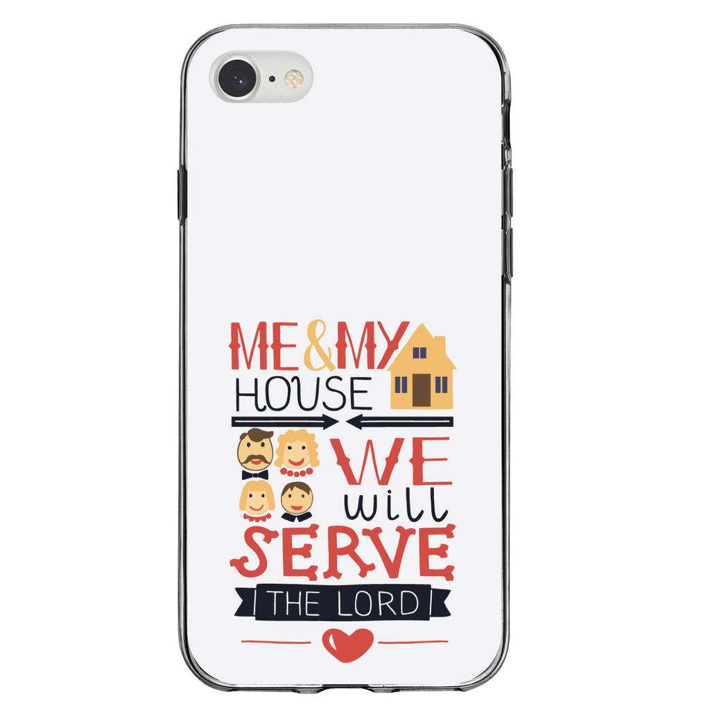 Me & My House We Will Serve the Lord Clear Shockproof iPhone Case, view 5