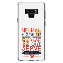 DistinctInk® Clear Shockproof Hybrid Case for Apple iPhone / Samsung Galaxy / Google Pixel - Me & My House We Will Serve the Lord
