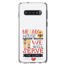DistinctInk® Clear Shockproof Hybrid Case for Apple iPhone / Samsung Galaxy / Google Pixel - Me & My House We Will Serve the Lord