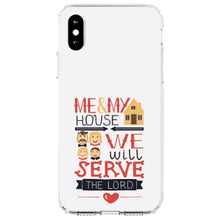 DistinctInk® Clear Shockproof Hybrid Case for Apple iPhone / Samsung Galaxy / Google Pixel - Me & My House We Will Serve the Lord