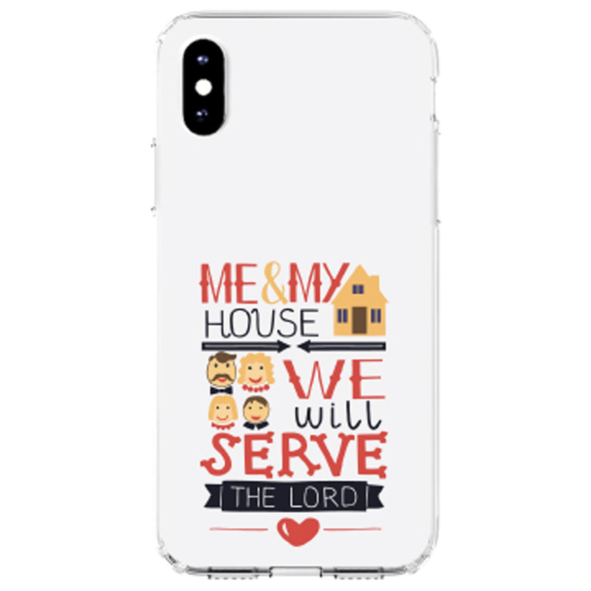 Me & My House We Will Serve the Lord Clear Shockproof iPhone Case, view 3
