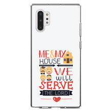 DistinctInk® Clear Shockproof Hybrid Case for Apple iPhone / Samsung Galaxy / Google Pixel - Me & My House We Will Serve the Lord
