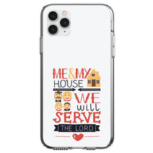 DistinctInk® Clear Shockproof Hybrid Case for Apple iPhone / Samsung Galaxy / Google Pixel - Me & My House We Will Serve the Lord