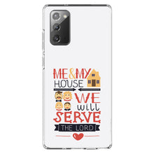 DistinctInk® Clear Shockproof Hybrid Case for Apple iPhone / Samsung Galaxy / Google Pixel - Me & My House We Will Serve the Lord