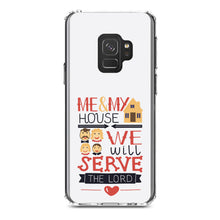 DistinctInk® Clear Shockproof Hybrid Case for Apple iPhone / Samsung Galaxy / Google Pixel - Me & My House We Will Serve the Lord