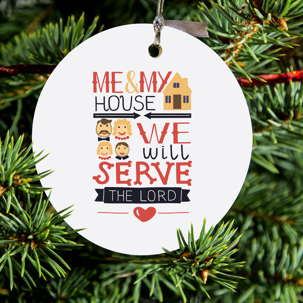Me & My House We Will Serve the Lord Ceramic Ornament, view 2