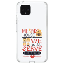 DistinctInk® Clear Shockproof Hybrid Case for Apple iPhone / Samsung Galaxy / Google Pixel - Me & My House We Will Serve the Lord