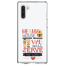 DistinctInk® Clear Shockproof Hybrid Case for Apple iPhone / Samsung Galaxy / Google Pixel - Me & My House We Will Serve the Lord