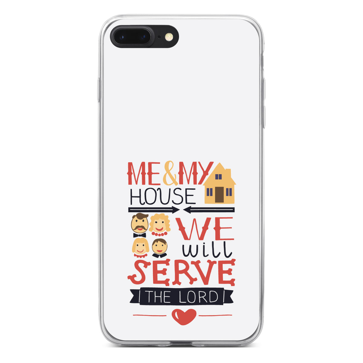 Me & My House We Will Serve the Lord Clear Shockproof iPhone Case, view 6
