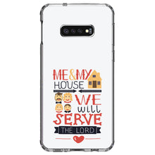 DistinctInk® Clear Shockproof Hybrid Case for Apple iPhone / Samsung Galaxy / Google Pixel - Me & My House We Will Serve the Lord