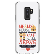 DistinctInk® Clear Shockproof Hybrid Case for Apple iPhone / Samsung Galaxy / Google Pixel - Me & My House We Will Serve the Lord