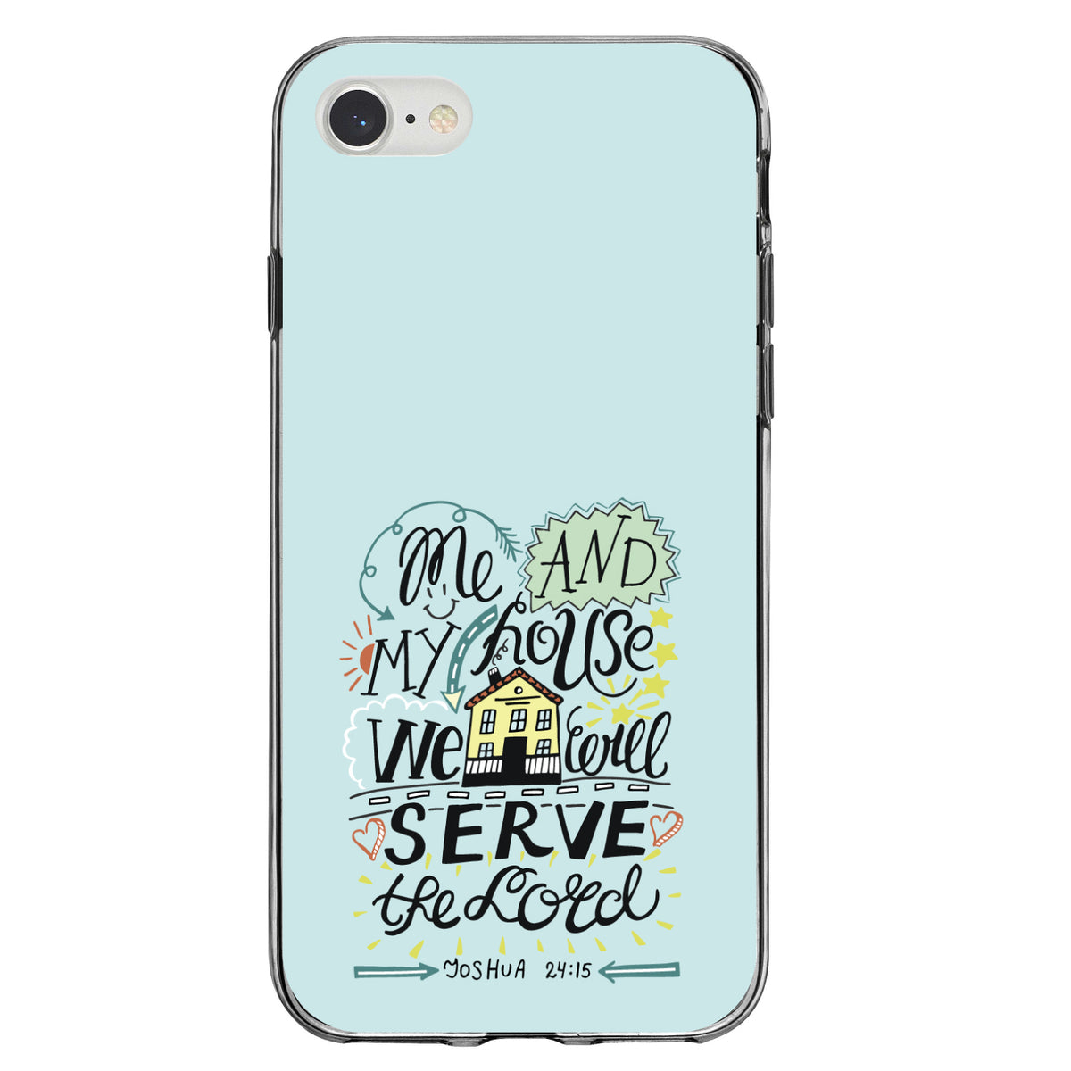 Joshua 24:15, We Will Serve the Lord Clear Shockproof iPhone Case, view 5