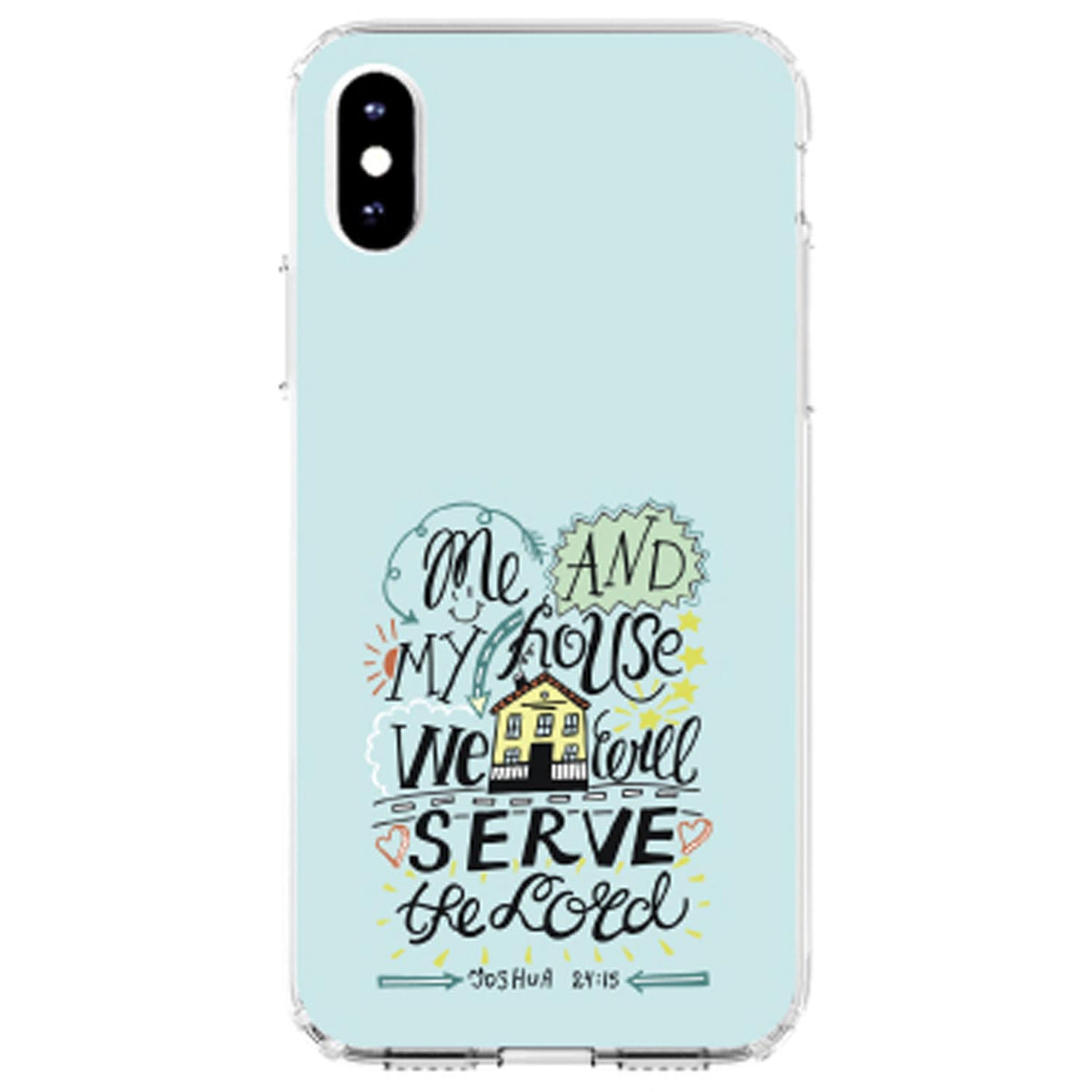 Joshua 24:15, We Will Serve the Lord Clear Shockproof iPhone Case, view 2
