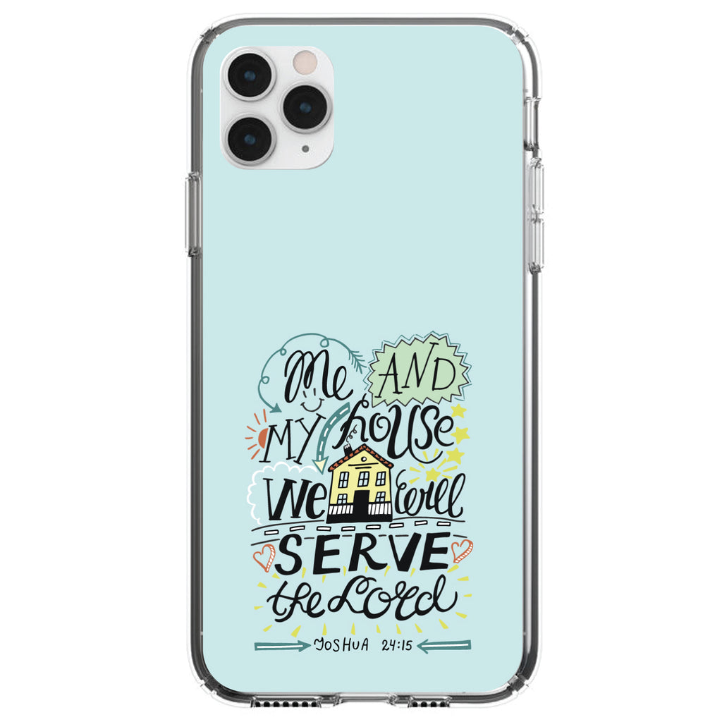 Joshua 24:15, We Will Serve the Lord Clear Shockproof iPhone Case