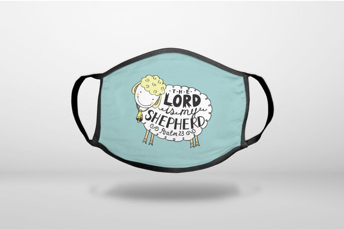 Psalm 23 - The Lord is My Shepherd - 3-Ply Reusable Soft Face Mask Covering, Unisex, Cotton Inner Layer