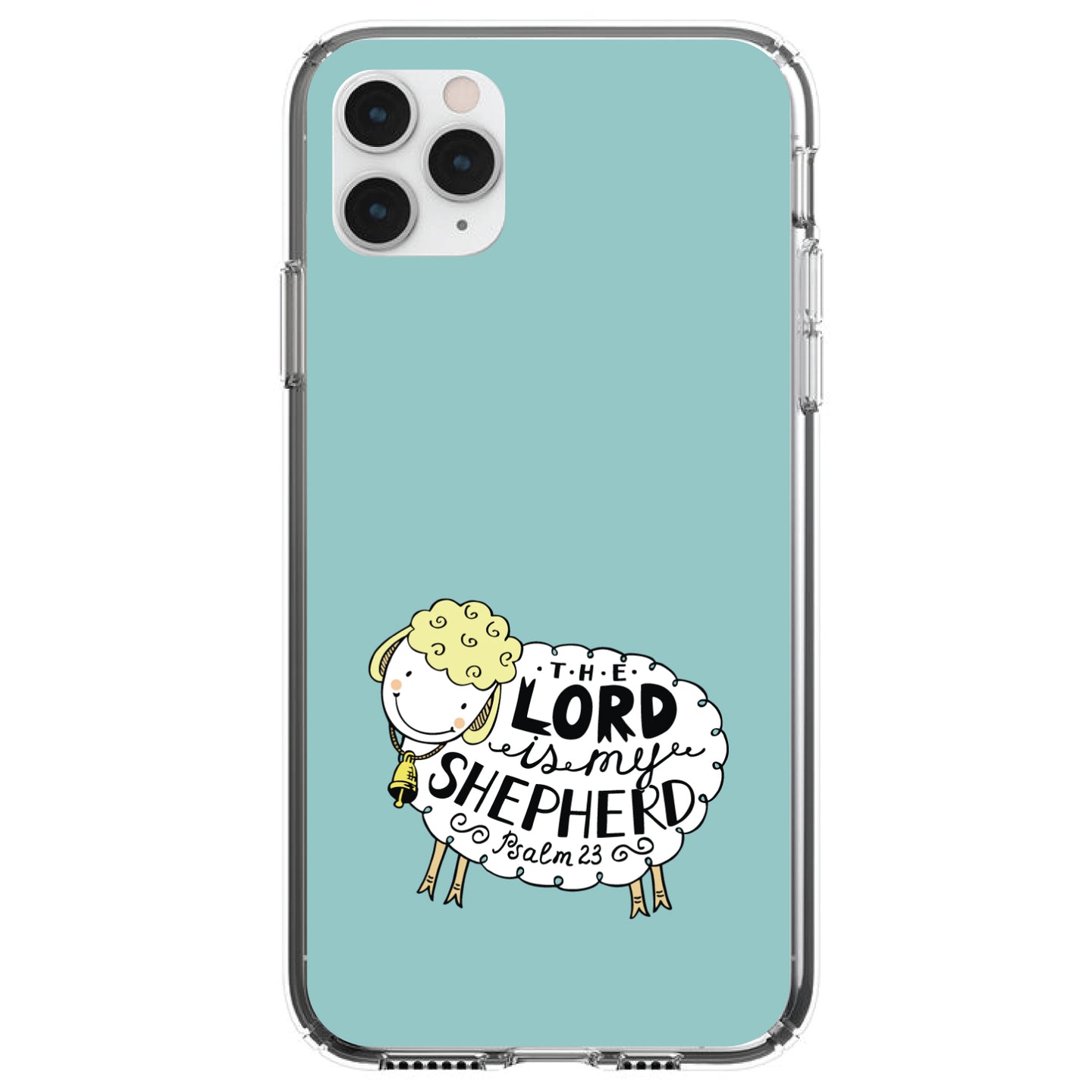 DistinctInk® Clear Shockproof Hybrid Case for Apple iPhone / Samsung Galaxy / Google Pixel - Psalm 23 - The Lord is My Shepherd