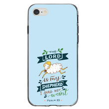 DistinctInk® Clear Shockproof Hybrid Case for Apple iPhone / Samsung Galaxy / Google Pixel - The Lord is My Shepher I Shall Not Want