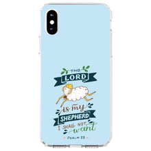 DistinctInk® Clear Shockproof Hybrid Case for Apple iPhone / Samsung Galaxy / Google Pixel - The Lord is My Shepher I Shall Not Want