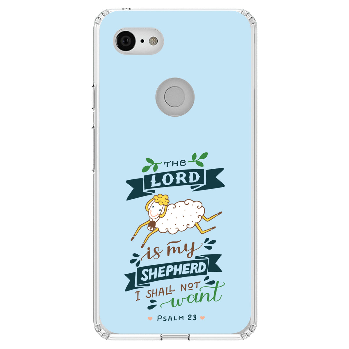 The Lord is My Shepher I Shall Not Want Clear Shockproof iPhone Case, view 22