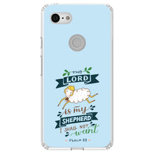 DistinctInk® Clear Shockproof Hybrid Case for Apple iPhone / Samsung Galaxy / Google Pixel - The Lord is My Shepher I Shall Not Want