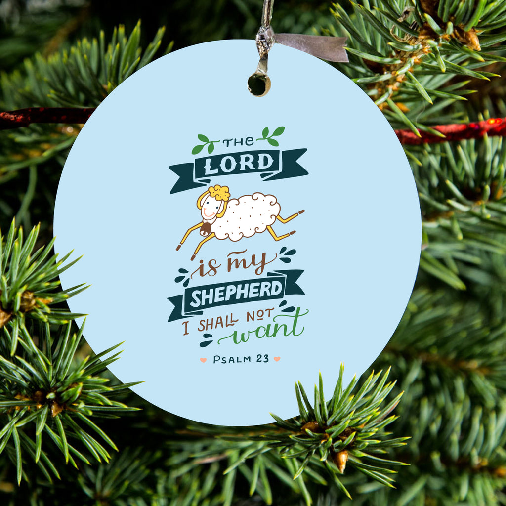 The Lord is My Shepher I Shall Not Want Ceramic Ornament, view 2