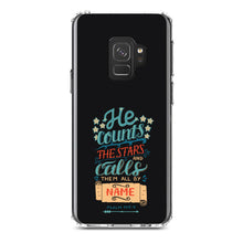 DistinctInk® Clear Shockproof Hybrid Case for Apple iPhone / Samsung Galaxy / Google Pixel - Psalm 147:4 - He Counts the Stars Calls Them By Name