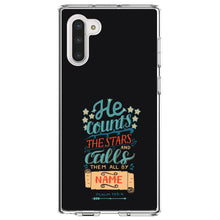 DistinctInk® Clear Shockproof Hybrid Case for Apple iPhone / Samsung Galaxy / Google Pixel - Psalm 147:4 - He Counts the Stars Calls Them By Name