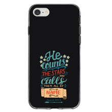 DistinctInk® Clear Shockproof Hybrid Case for Apple iPhone / Samsung Galaxy / Google Pixel - Psalm 147:4 - He Counts the Stars Calls Them By Name