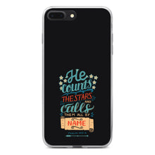 DistinctInk® Clear Shockproof Hybrid Case for Apple iPhone / Samsung Galaxy / Google Pixel - Psalm 147:4 - He Counts the Stars Calls Them By Name