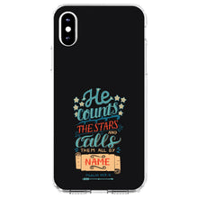 DistinctInk® Clear Shockproof Hybrid Case for Apple iPhone / Samsung Galaxy / Google Pixel - Psalm 147:4 - He Counts the Stars Calls Them By Name