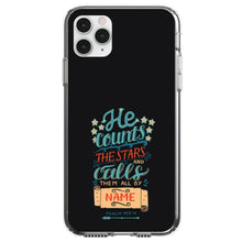DistinctInk® Clear Shockproof Hybrid Case for Apple iPhone / Samsung Galaxy / Google Pixel - Psalm 147:4 - He Counts the Stars Calls Them By Name