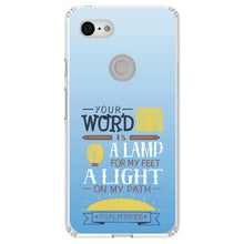 DistinctInk® Clear Shockproof Hybrid Case for Apple iPhone / Samsung Galaxy / Google Pixel - Psalm 119:105 - World is a Lamp, A Light on My Path