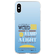 DistinctInk® Clear Shockproof Hybrid Case for Apple iPhone / Samsung Galaxy / Google Pixel - Psalm 119:105 - World is a Lamp, A Light on My Path