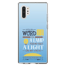DistinctInk® Clear Shockproof Hybrid Case for Apple iPhone / Samsung Galaxy / Google Pixel - Psalm 119:105 - World is a Lamp, A Light on My Path