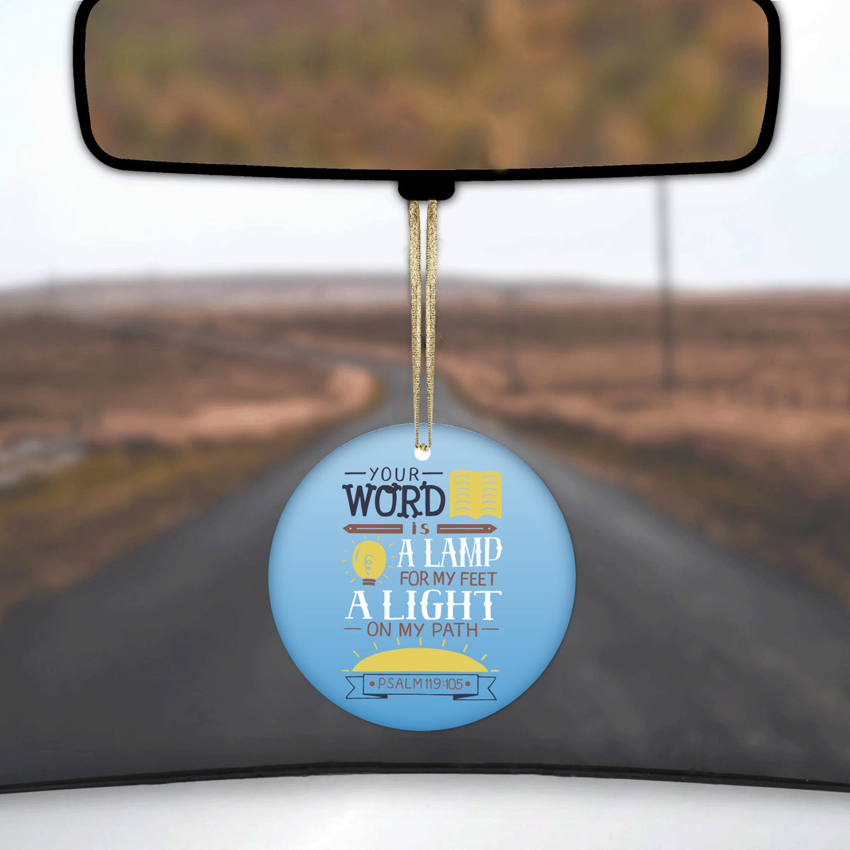 World is a Lamp, A Light on My Path Ceramic Ornament, view 3