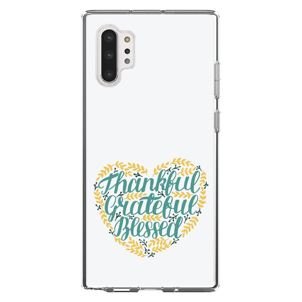 Thankful / Grateful / Blessed, Heart Flowers Clear Shockproof iPhone Case, view 10