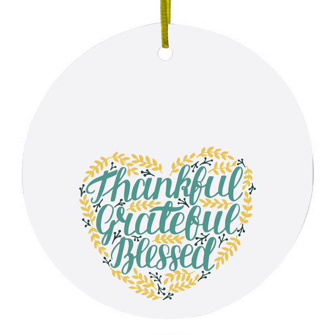 Heart Flowers Ceramic Ornament