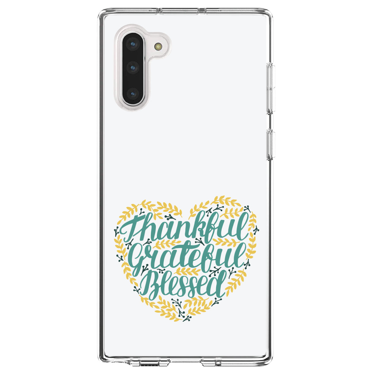 Thankful / Grateful / Blessed, Heart Flowers Clear Shockproof iPhone Case, view 9