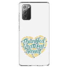 DistinctInk® Clear Shockproof Hybrid Case for Apple iPhone / Samsung Galaxy / Google Pixel - Thankful / Grateful / Blessed - Heart Flowers