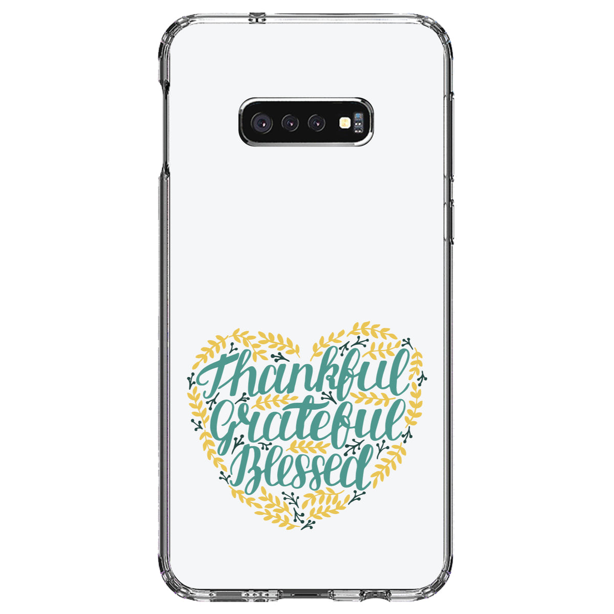 Thankful / Grateful / Blessed, Heart Flowers Clear Shockproof iPhone Case, view 18