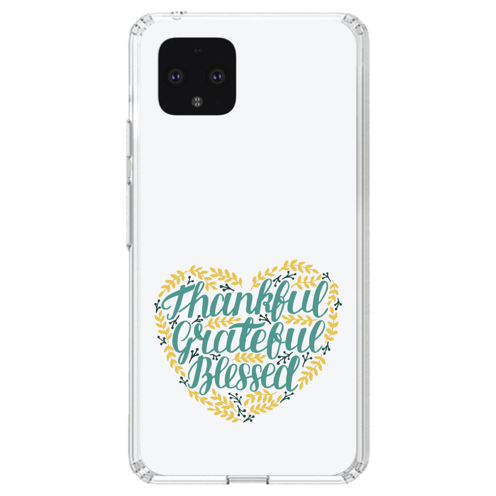 Thankful / Grateful / Blessed, Heart Flowers Clear Shockproof iPhone Case, view 24