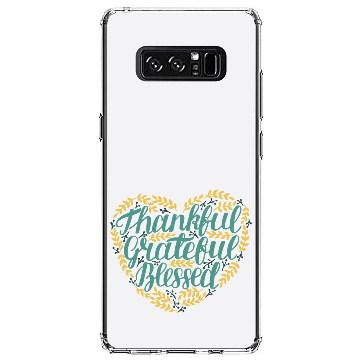 Thankful / Grateful / Blessed, Heart Flowers Clear Shockproof iPhone Case, view 12