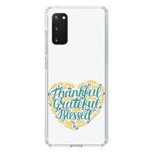 DistinctInk® Clear Shockproof Hybrid Case for Apple iPhone / Samsung Galaxy / Google Pixel - Thankful / Grateful / Blessed - Heart Flowers