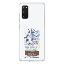 DistinctInk® Clear Shockproof Hybrid Case for Apple iPhone / Samsung Galaxy / Google Pixel - Psalm 107:29 - He Stilled the Storm, Waves Were Hushed