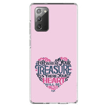 DistinctInk® Clear Shockproof Hybrid Case for Apple iPhone / Samsung Galaxy / Google Pixel - For Where Your Treasure Is There Your Heart Will Be